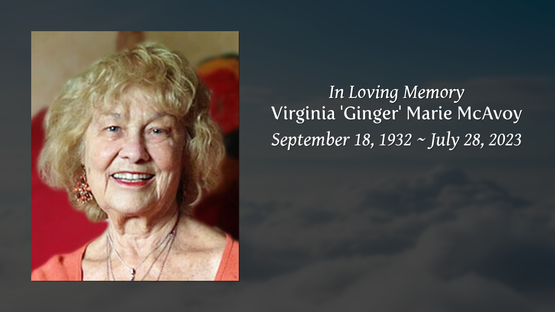 Virginia Ginger Marie McAvoy Tribute Video