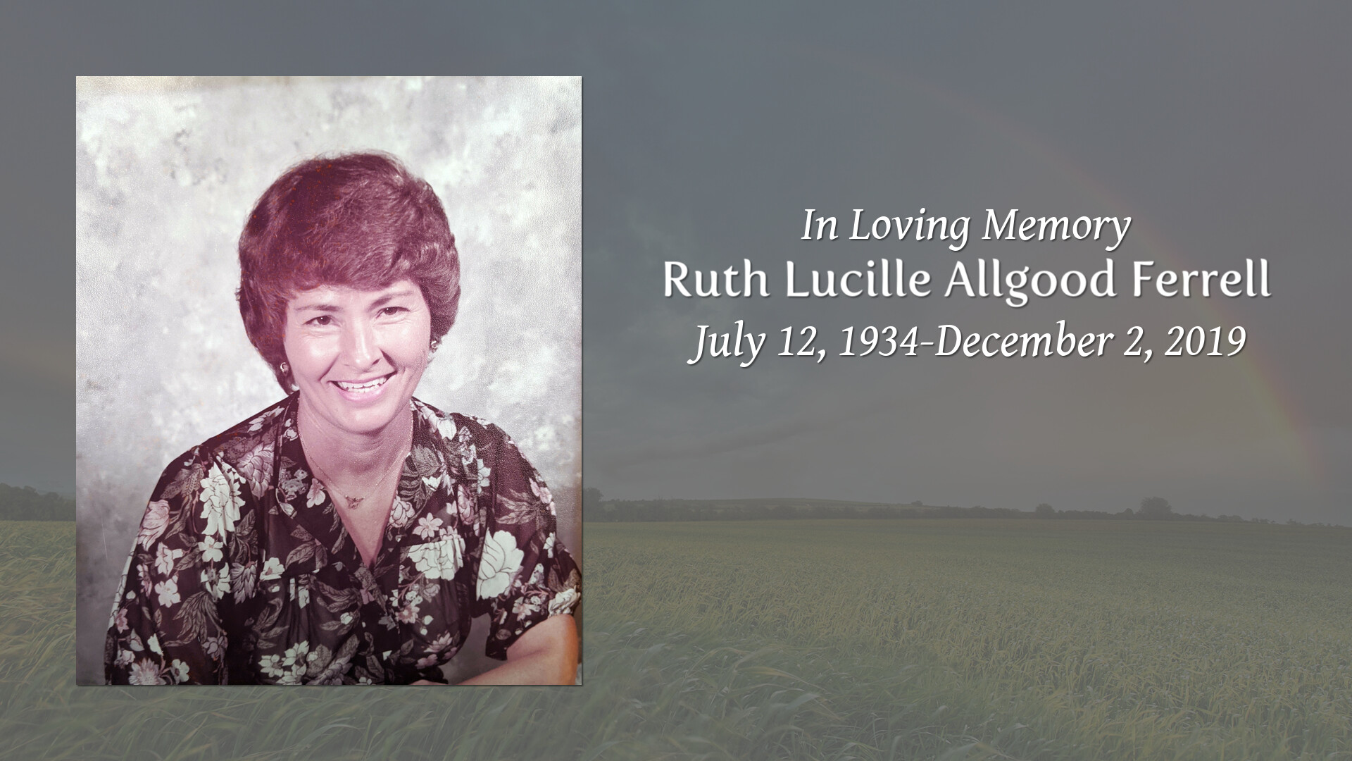 Ruth Lucille Allgood Ferrell Tribute Video