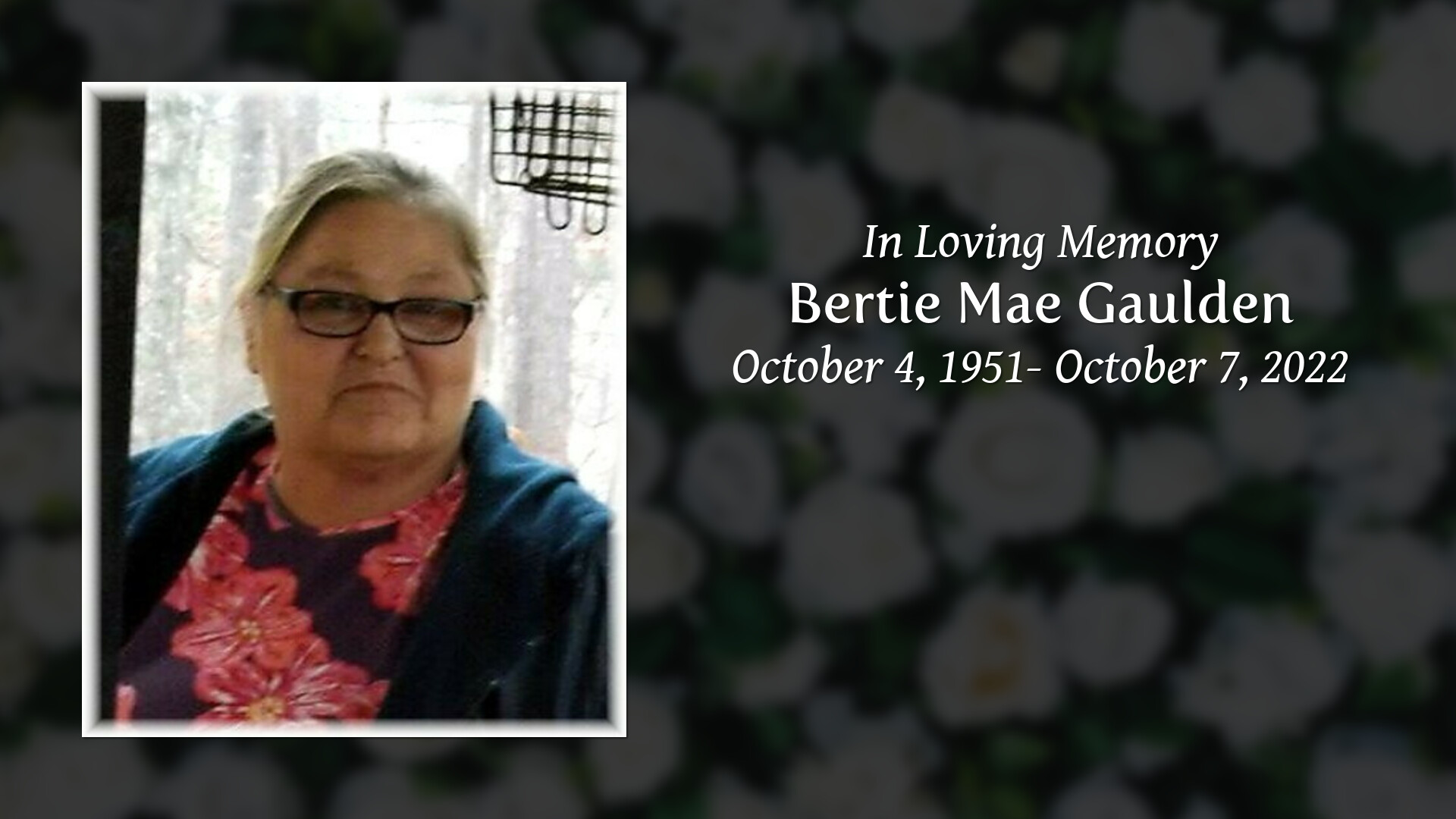 Bertie Mae Gaulden Tribute Video