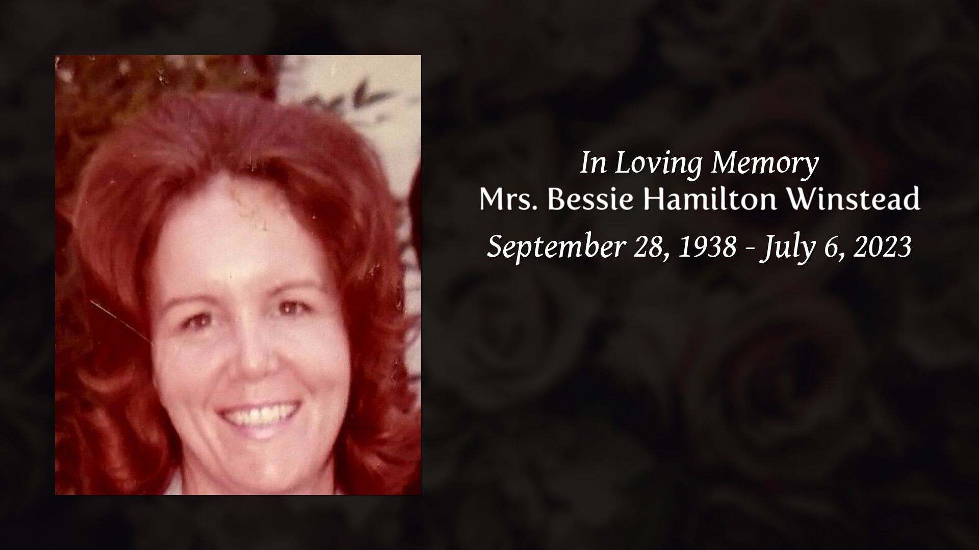 Mrs. Bessie Hamilton Winstead - Tribute Video