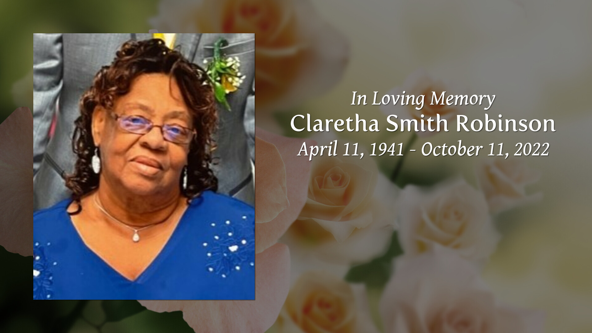 Claretha Smith Robinson - Tribute Video