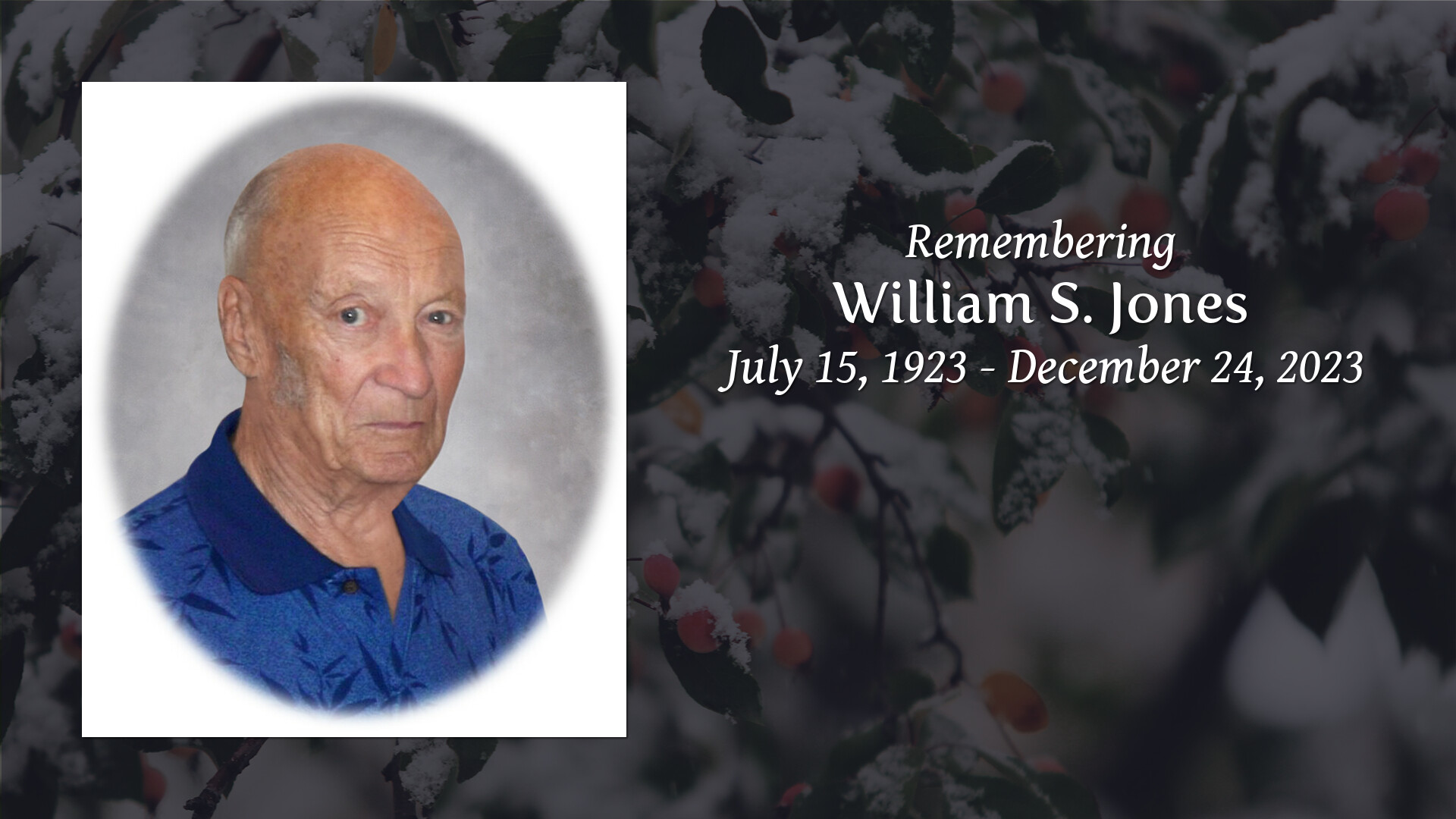 William S. Jones - Tribute Video