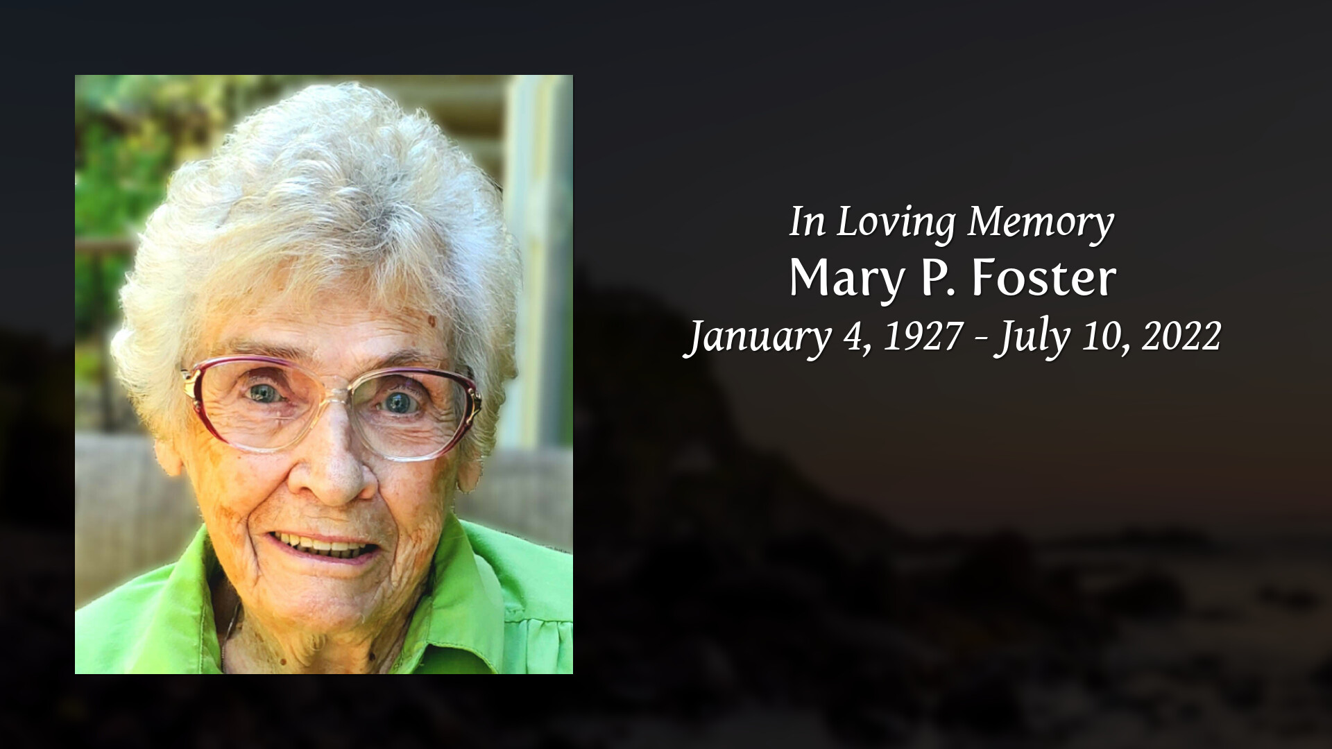 Mary P. Foster - Tribute Video