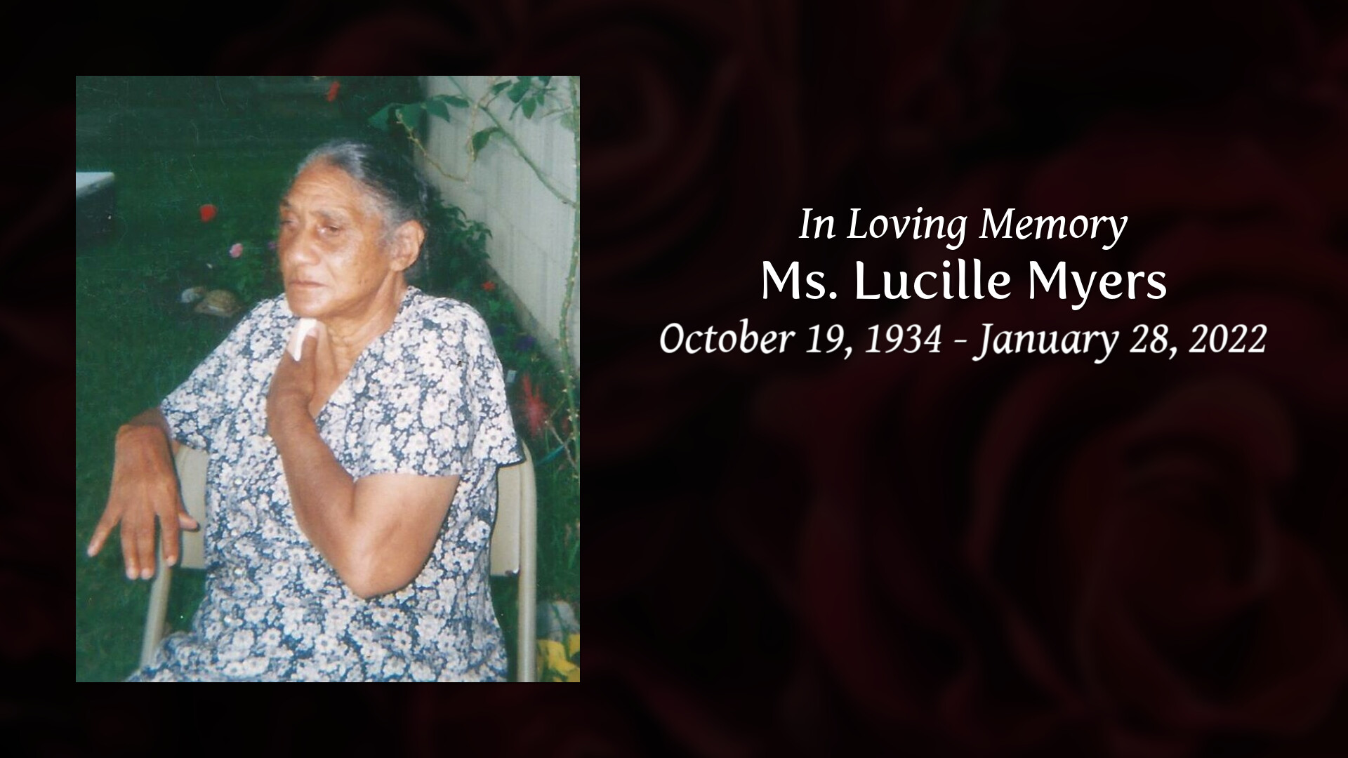 Ms. Lucille Myers - Tribute Video