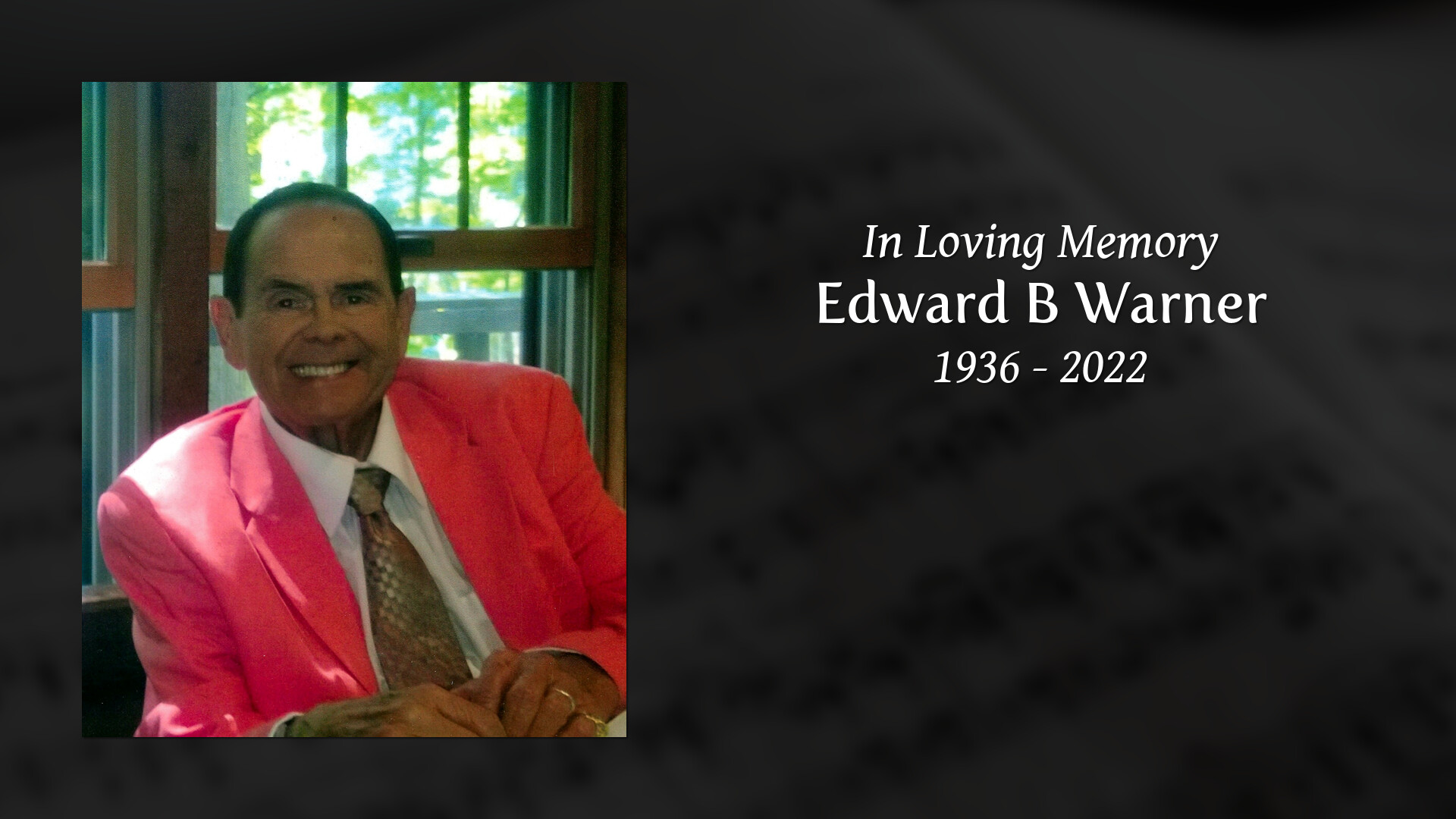 Edward B Warner - Tribute Video