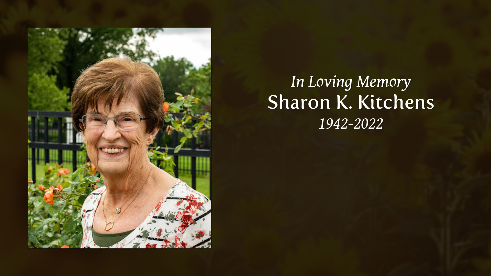 Sharon K Kitchens Tribute Video   48ed92ff726cc12af4515b45408e0f3a