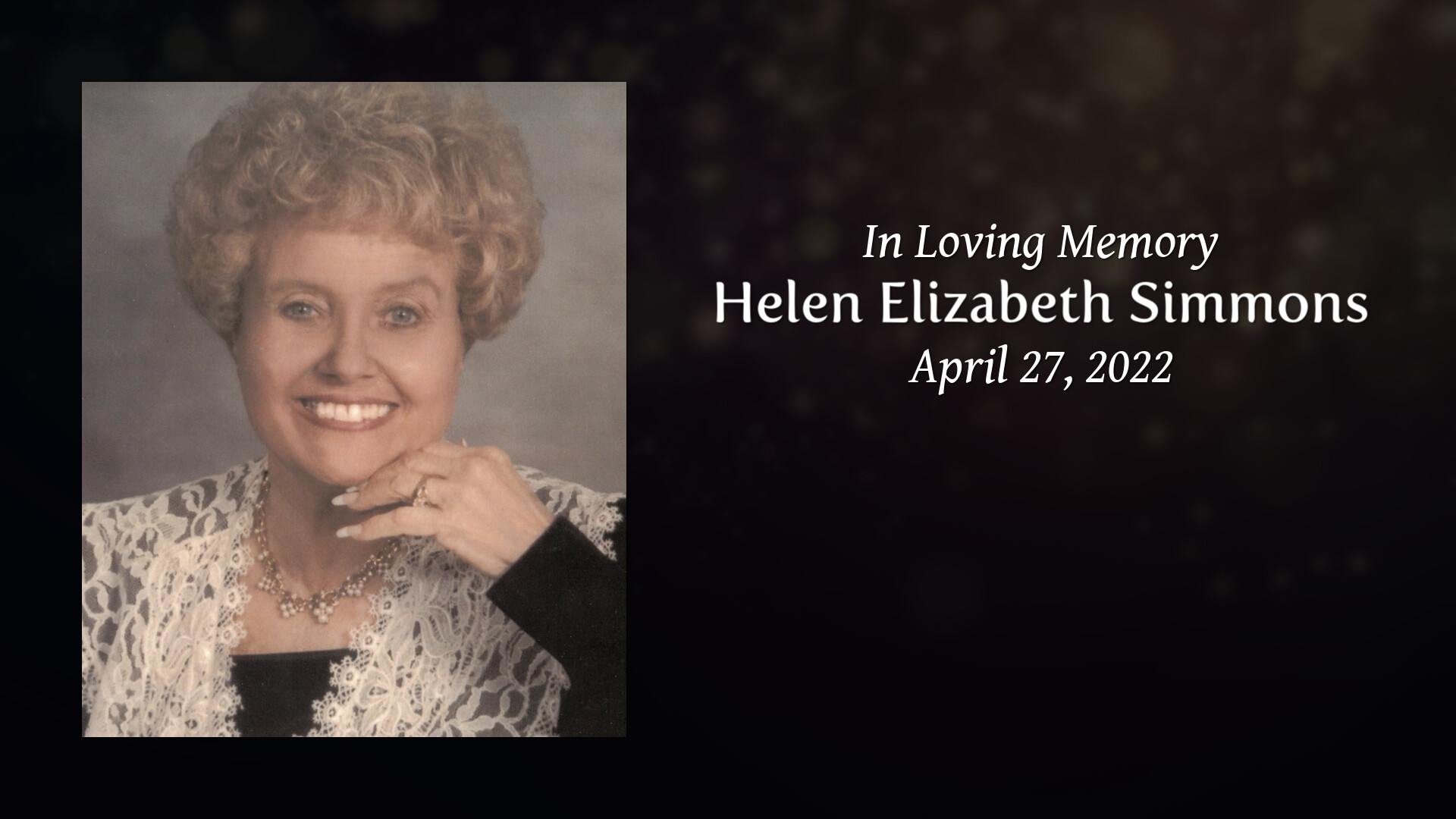 Helen Elizabeth Simmons - Tribute Video