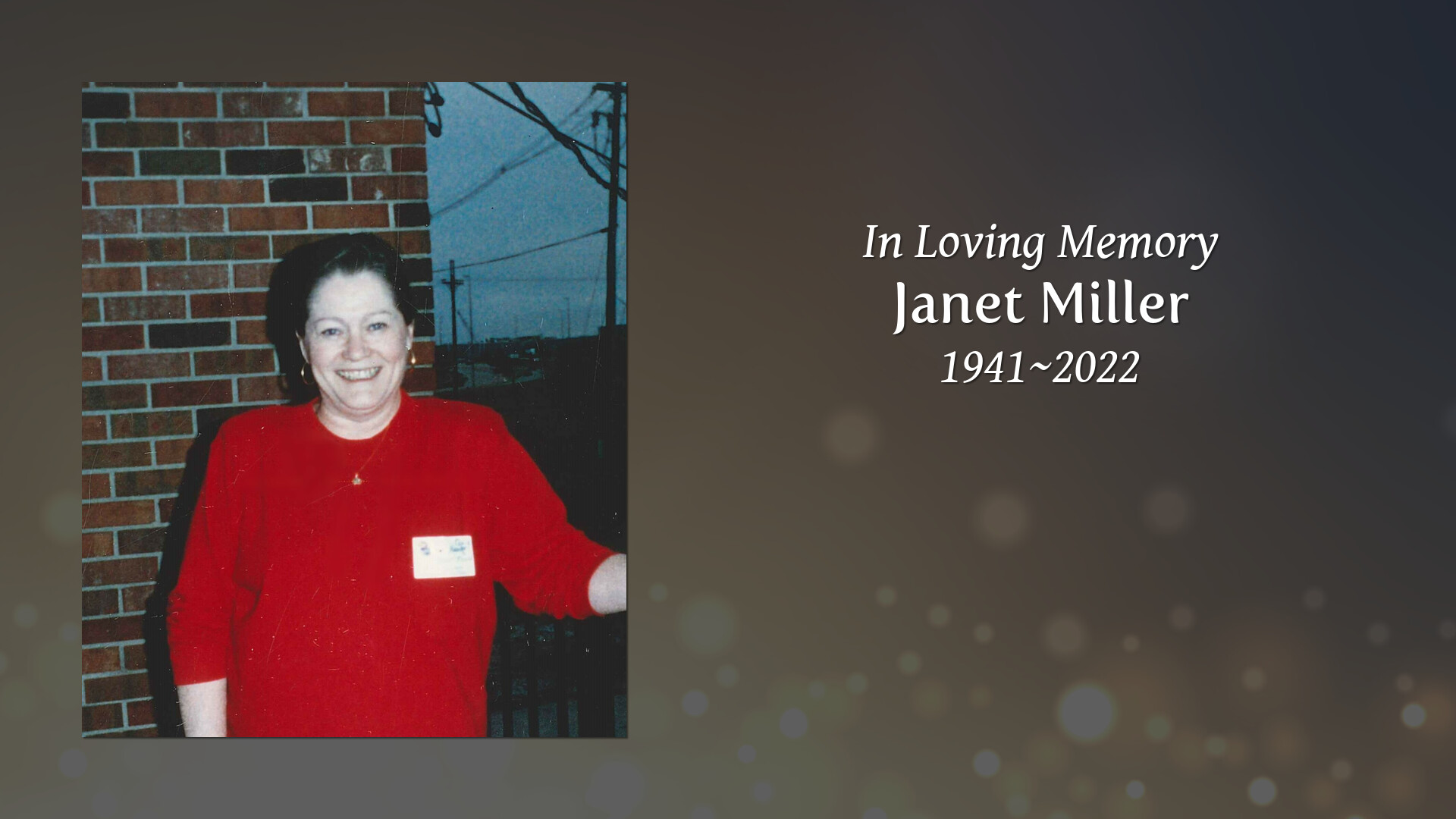 Janet Miller Tribute Video