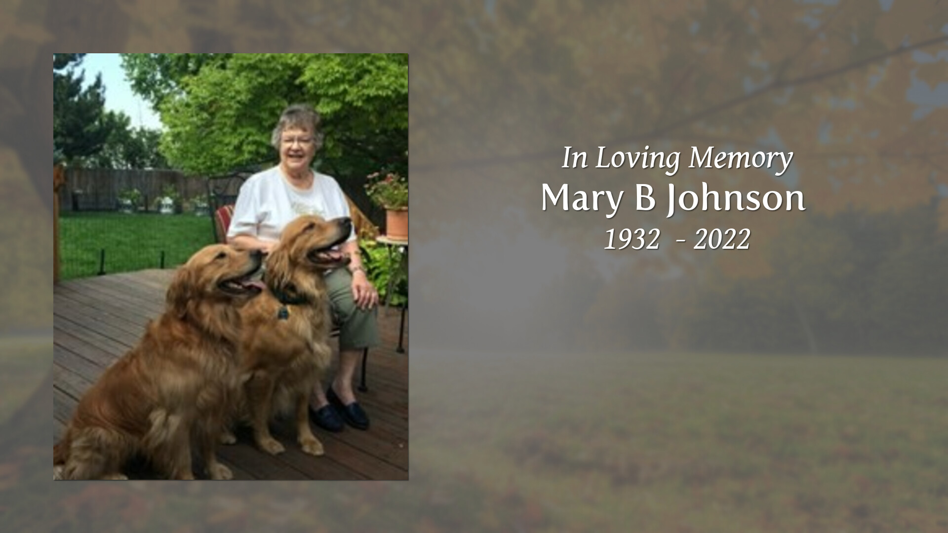 Mary B Johnson - Tribute Video