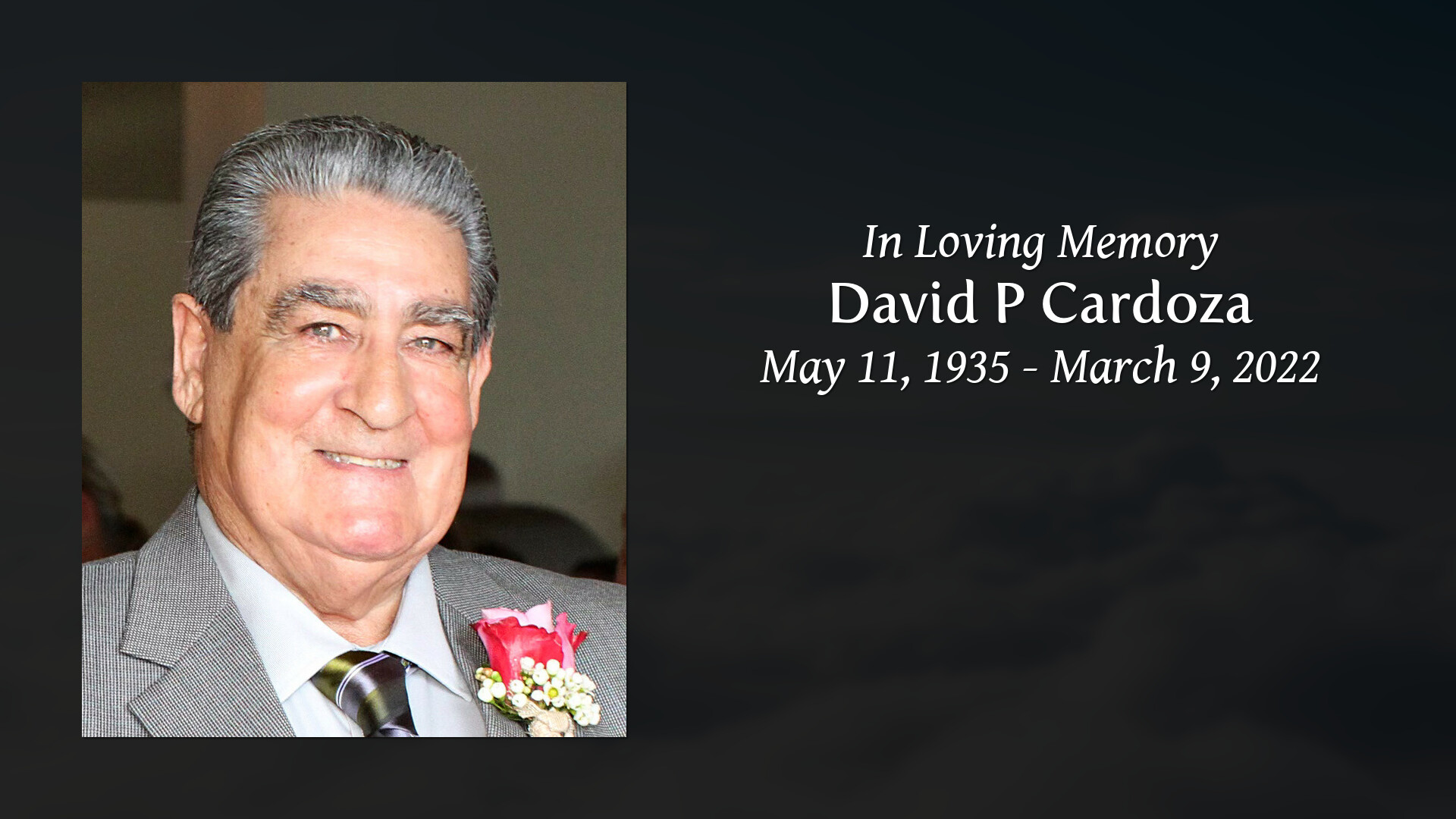 David P Cardoza - Tribute Video