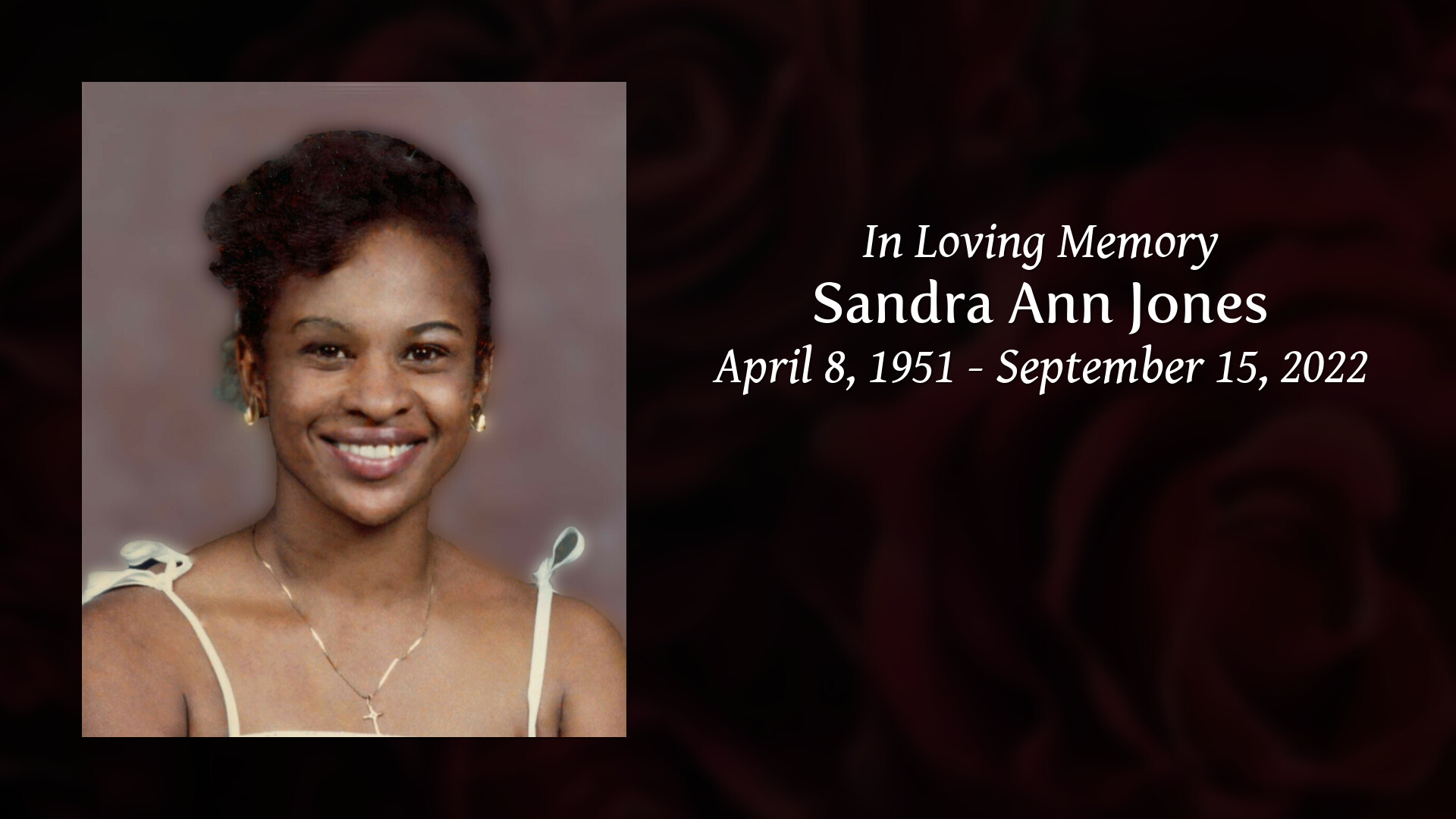 Sandra Ann Jones - Tribute Video