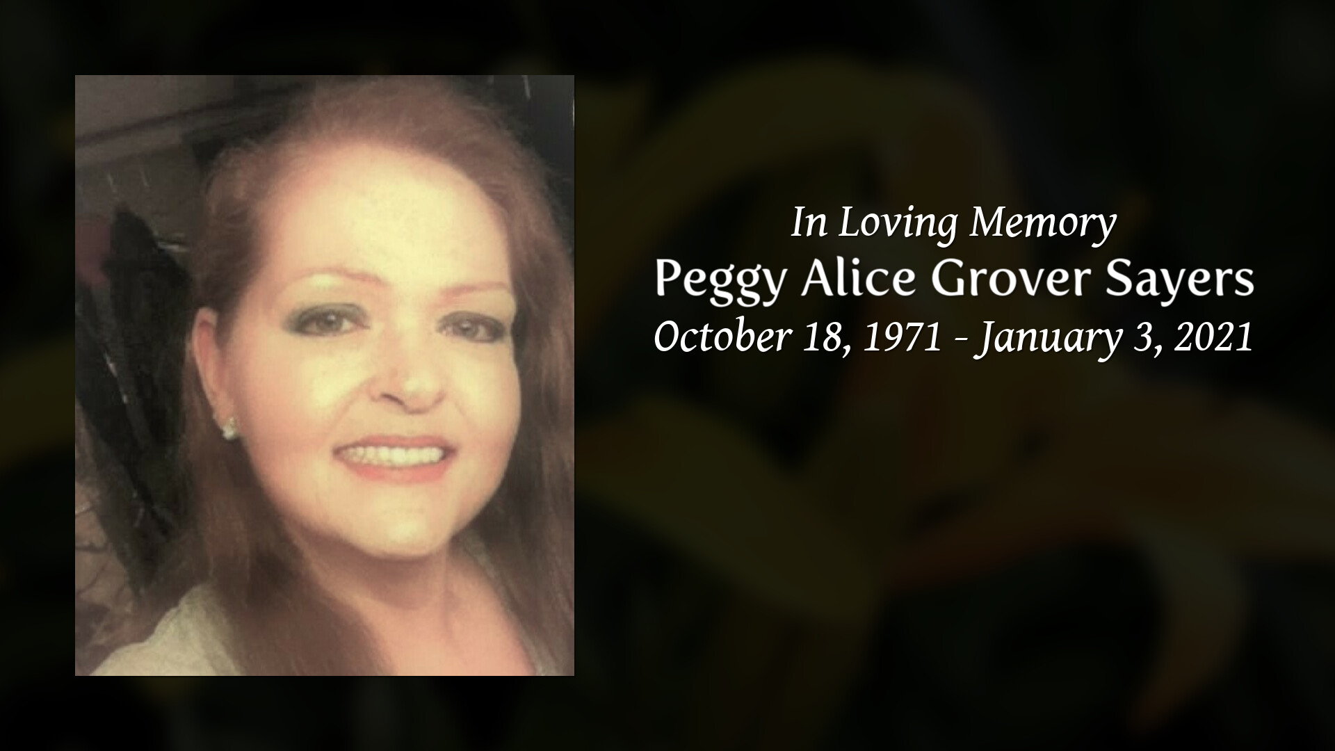 Peggy Alice Grover Sayers Tribute Video