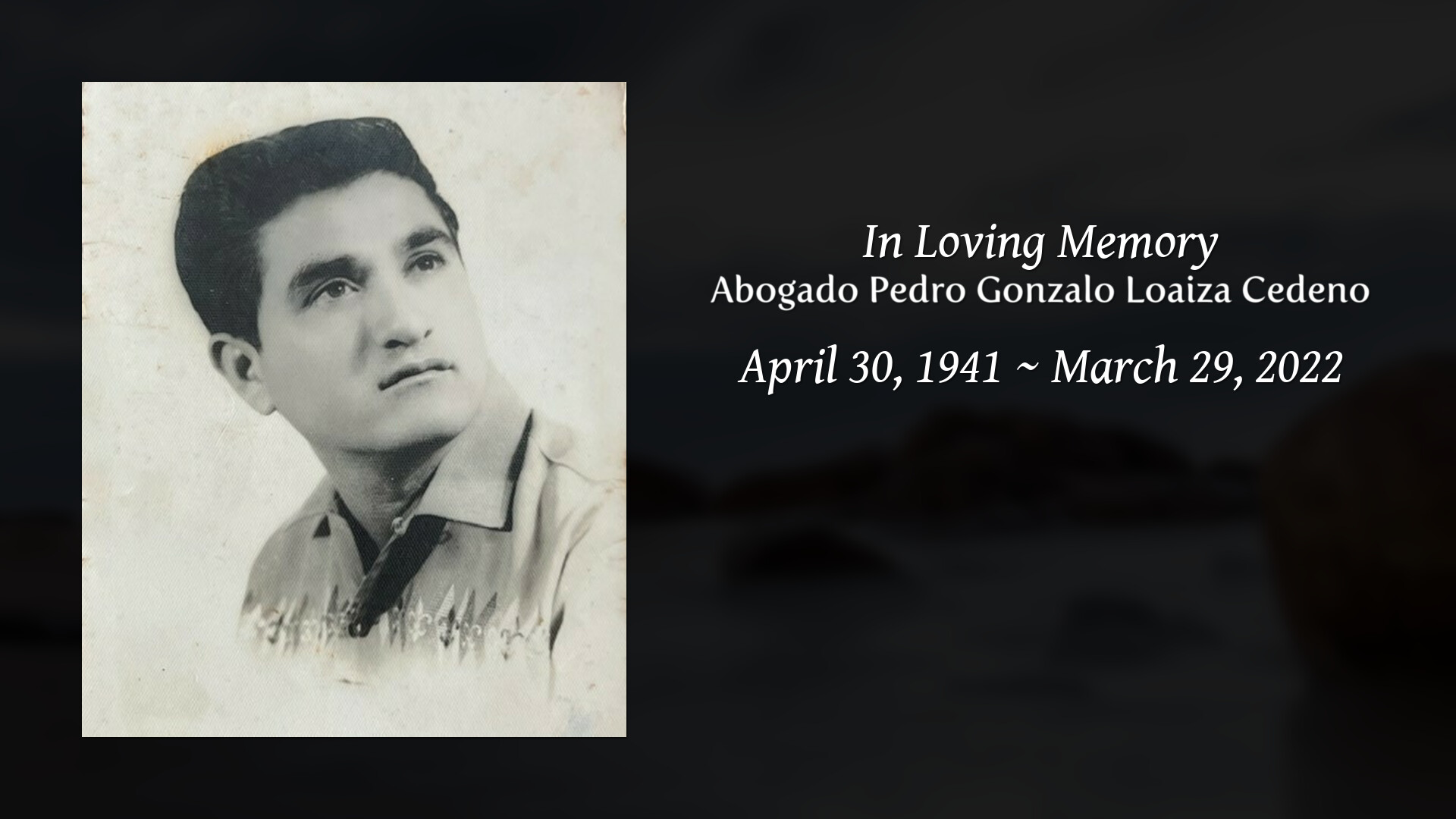 Abogado Pedro Gonzalo Loaiza Cedeno - Tribute Video