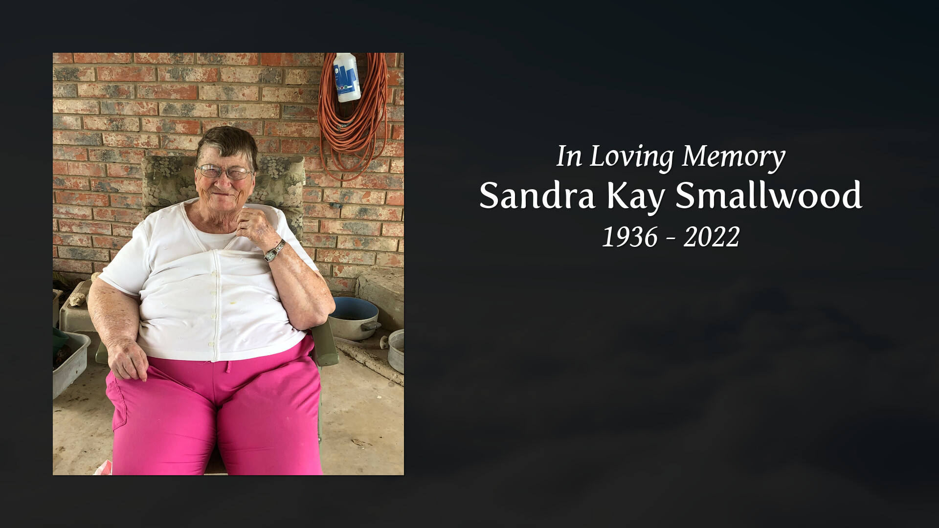 Sandra Kay Smallwood Tribute Video