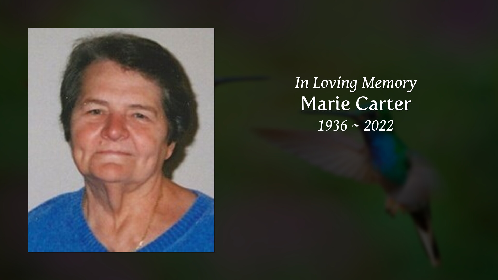 Marie Carter Tribute Video 7032