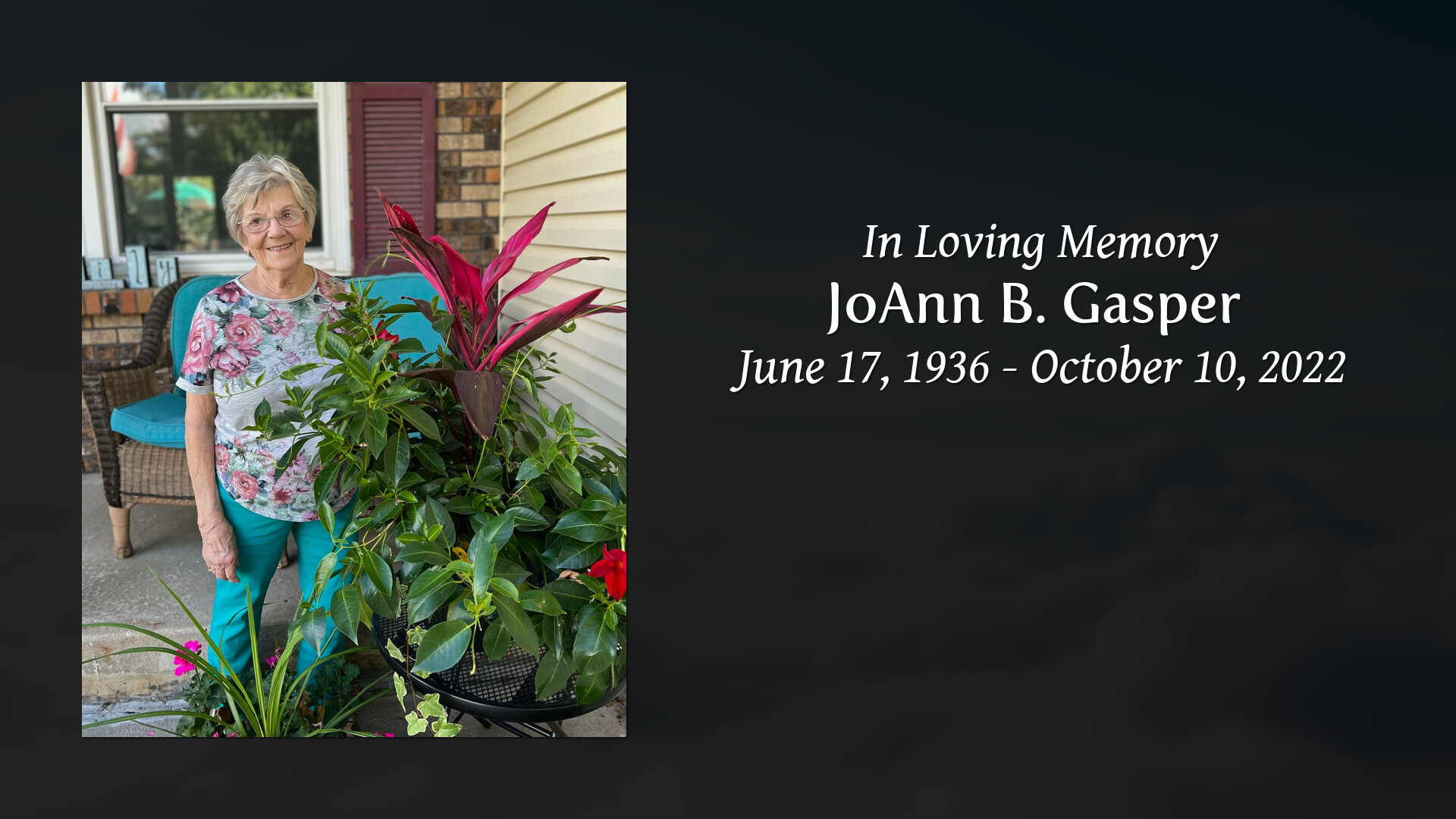 JoAnn B. Gasper - Tribute Video