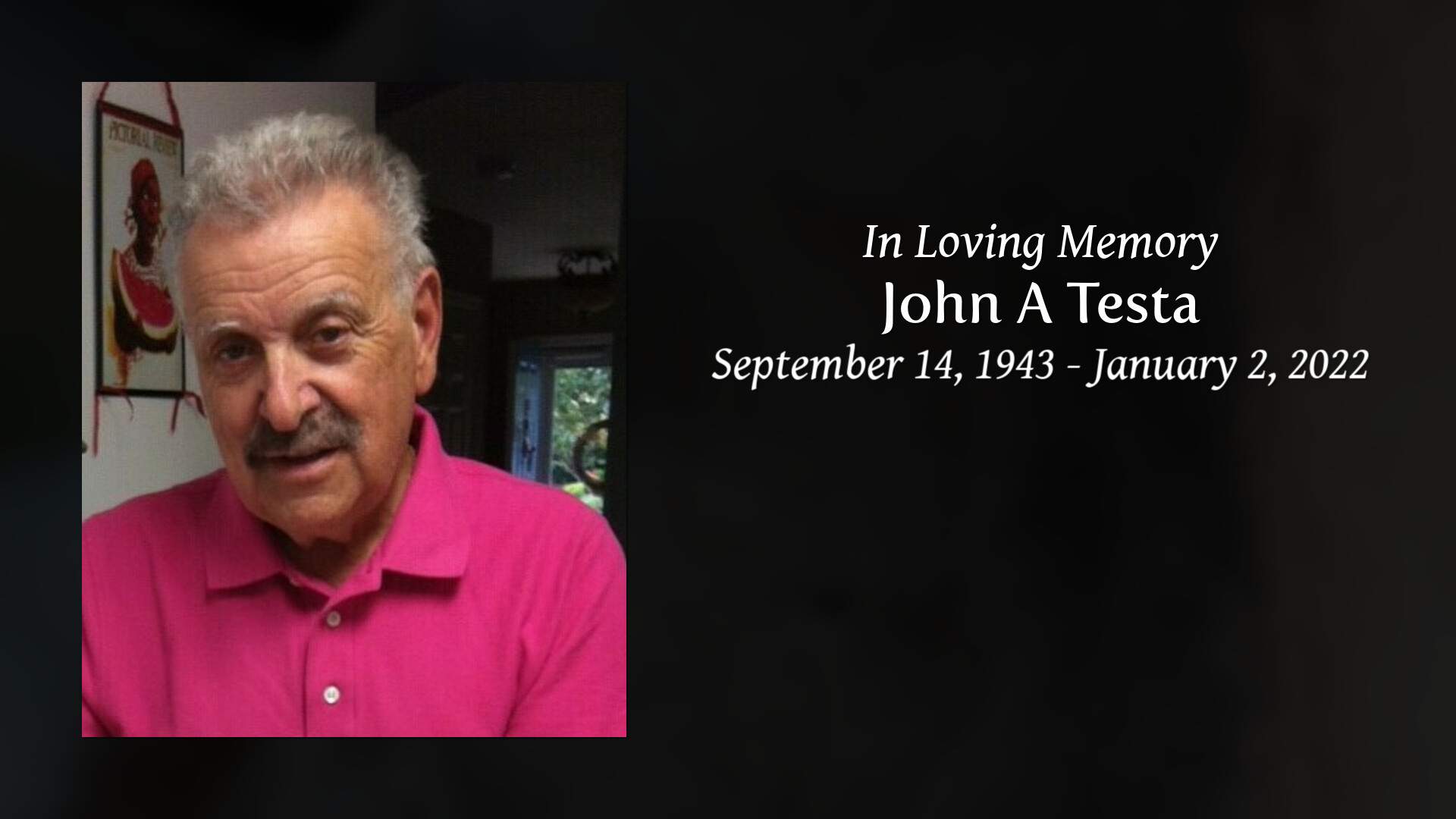 John A Testa - Tribute Video