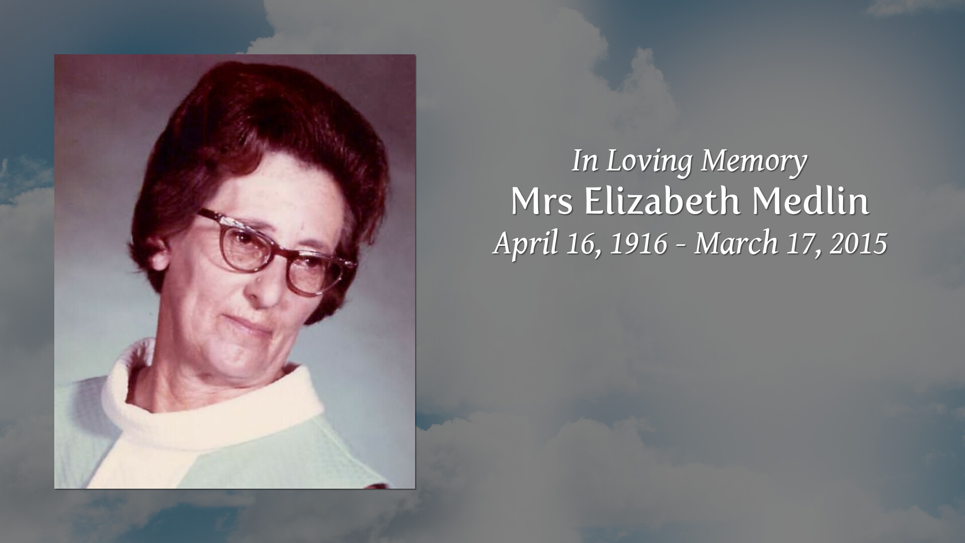 Mrs Elizabeth Medlin - Tribute Video