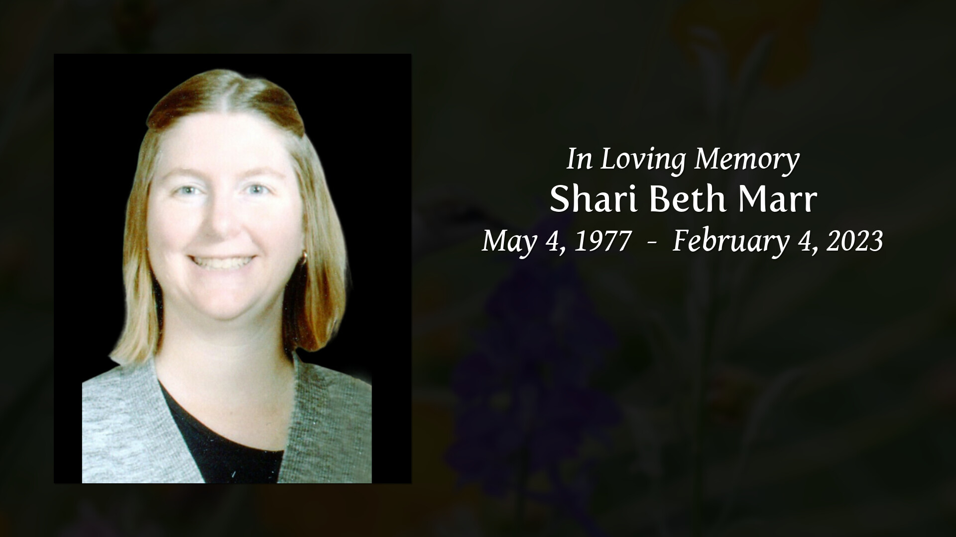 Shari Beth Marr Tribute Video 9012