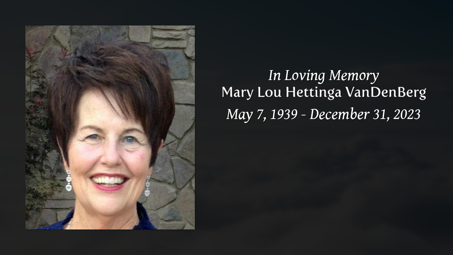 Mary Lou Hettinga Vandenberg - Tribute Video