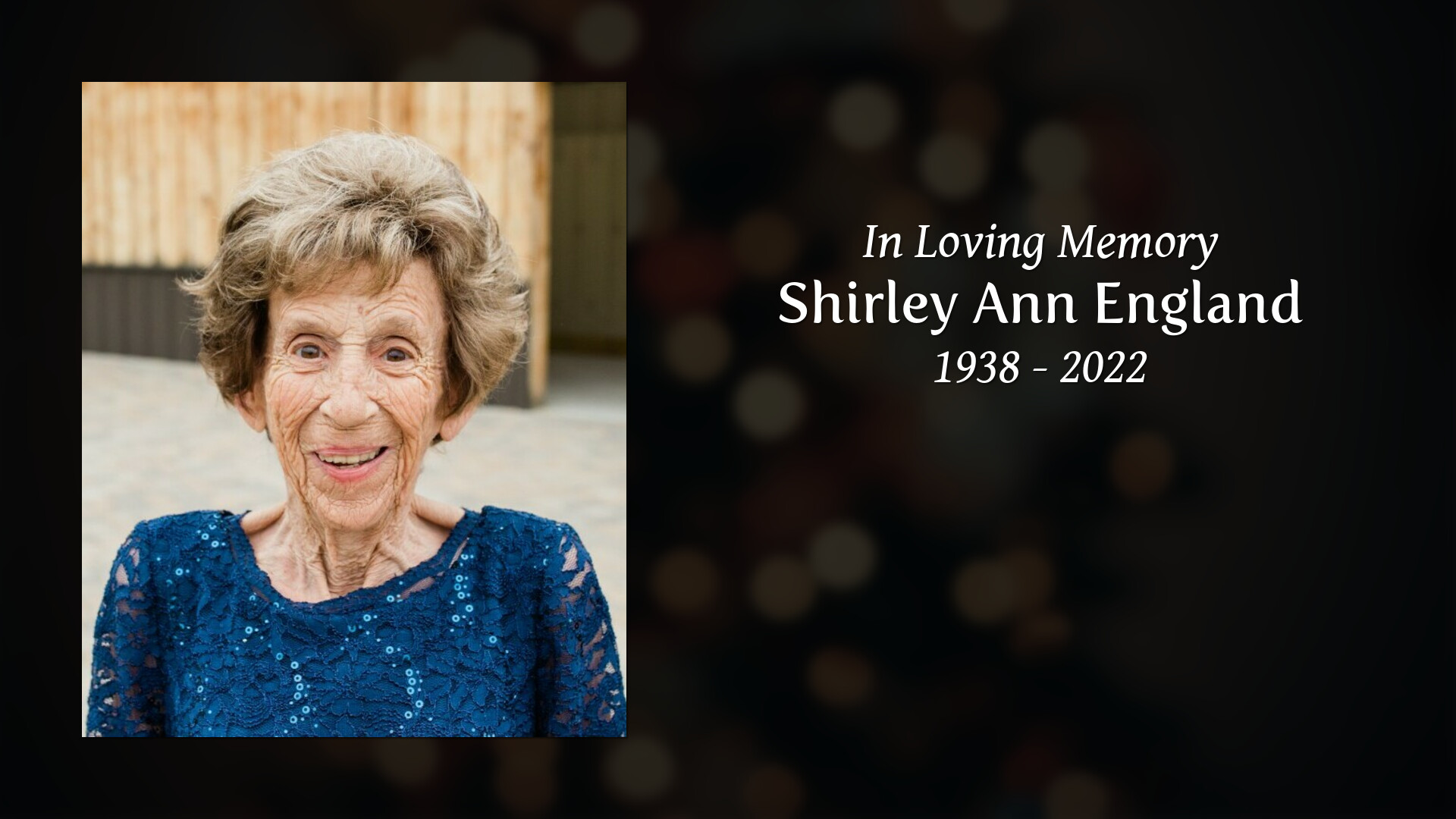 Shirley Ann England - Tribute Video